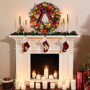 Chrisxiao 24 Inch Christmas Wreath for Front Door, Christmas Wreaths with Pine Cones, Berry Clusters, Frosted Branches and Red Bow, ffor Home Door Window Wall Indoor Outdoor Christmas Decoration — 3