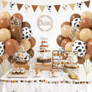 12inch Western Balloons with Brown Nude Gold Confetti Cow Latex Balloons — 8