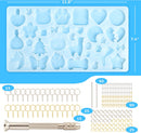 Mocoosy 182Pcs Resin Molds Silicone Kit for Keychains, 32 Cavities Silicone Molds for Epoxy Resin Casting, Variety… — 2