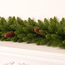 9FT Prelit Artificial Christmas Garland with Dual Color LED Lights and Timer by Remote Control and Batteries Operated for Mantle Stairs Fireplace Door Xmas Decoration, Indoor Outdoor, Green — 3