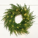 24" Lighted Norfolk Pine Wreath, Thick and Soft, Timer and 8 Modes, Artificial Christmas Wreaths for Front Door 50 LED 70 Pine Branches Christmas Door Wreath for Wall Window Indoor Outdoor Home Decor — 1