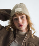 THE NORTH FACE TNF Logo Box Cuffed Beanie | Classic Fit, Rib Knit Winter Hat for Men & Women - Gravel Heather/White Dune — 2