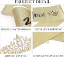 COCIDE "Birthday Queen" Sash and Crystal Tiara Set Tiara and Crowns for Women Birthday Gift for Girl Kit Decorations Set Rhinestone Hair Accessories Glitter Stain Silk Sash for Party | Gold+Clear (Cursive writing) — 6