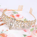 COCIDE Birthday Gold Tiara and Crowns for Women, Pink Birthday Decorations Set, Rhinestone Headband Hair Accessories, Glitter Sash for Party | 9 Gold Flower — 5