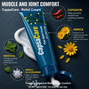 Capsacare Neuropathy Relief Cream with Capsaicin, Arnica, Menthol, Fast Absorbing, Non-Greasy Nerve Cream for Hands, Feet, Legs, Muscles, Waist & Joints, Gentle & All Natural, 100g（1pc — 3