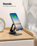 Nulaxy Full Aluminum Dual Folding Cell Phone Stand for Desk, Black photo 2