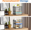 Daltack 6-Tier Paper Organizer for Desk with Handle, Black — 2