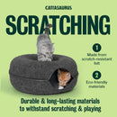 Peekaboo Cat Cave Donut for Multiple & Large Cats up to 30-45 lbs, 3-in-1 Self Warming Cat Bed, Tunnel & Scratcher for Indoor Cats, Washable & Detachable Small Dog Bed (Dark Gray, Large) — 7