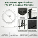 PJYuCien Puppy Playpen with Bottom Pad and Door, 8 Panels 24" H, Black — 5