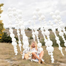 White Link Balloons, 100PCS Linking Balloons with Tail for Making Balloon Wall Arch and Chains, Pearl Quick Balloon for Wedding Birthday Baby Shower Engagement Graduation Party Decorations (6inch) | 6 inch — 3