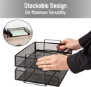 Mind Reader Stackable Paper Tray, Desktop Organizer, File Storage, Office, Metal Mesh, 2 Pcs., Black — 4