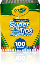 Crayola Super Tips Marker Set (100ct), Fine Point Washable Markers, Teacher Must Haves, Back to School Supplies for Kids & Adults, Art Supplies, Ages 3+ | 1 Count (Pack of 1) — 1