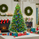 360° Rotating Prelit Christmas Tree 6.5ft - Musical Artificial Christmas Tree with Remote Control, 1036 PE & PVC Mixed Tips, 8 Modes 340 Multicolor LED Lights for Holiday Decor — 8