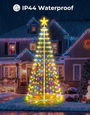 8FT Outdoor Christmas Tree Decorations Smart App Control, DIY Patterns Prelit Multicolor Outdoor Christmas Tree Light Show, Waterproof Magical String Lights with Remote Music Timer for Yard — 8