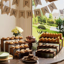 2 Set Wooden Tiered Risers Display Stands for Vendor Events,Stackable Wood Cupcake Display Stand,Farmhouse Decor Wood Dessert Table Display Set,Vendor Booth Display Items,Food Display Risers for Party | 2 PACK | Dark Brown — 3