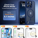 Magnetic Compatible with iPhone 15 Pro Case, [Built-in Kickstand][Full Camera Protection][Compatible with MagSafe][Anti-Fingerprint] Shockproof Phone Case for iPhone 15 Pro 6.1",Blue — 2