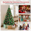 Goplus 6FT Artificial Christmas Tree Xmas Pine Tree with Solid Metal Legs Perfect for Indoor and Outdoor Holiday Decoration — 8
