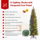 GOFLAME 6ft Pre-lit Pencil Christmas Tree, Artificial Christmas Tree with 270 LED Lights, 10 Light Modes, 648 Branch Tips, Metal Stand, Hinged Xmas Tree for Holiday Festival Decor — 3