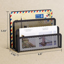 Marbrasse Mail Organizer for Desk, 3-Slot Mesh Metal Mail Holder countertop, Letter Holder, Office Desktop Envelope and Document Storage Rack (Black) — 6