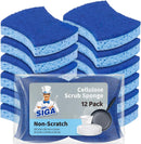 MR.SIGA Non-Scratch Cellulose Scrub Sponge, Dual-Sided Dish Sponge, 12 Pack — 1