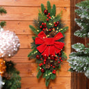 Lyrow 2 Pack 24" Christmas Stairway Swag with Lights, Red Ribbon — 7