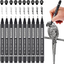 MARTCOLOR Micro Pen Fineliner Pens, 10 Size Black Archival Ink Pens — 1