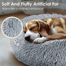 Hoewina Dog & Cat Bed for Indoor Cats, 20in Calming Donut Bed (Light Grey) — 4