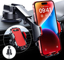 [True Military-Grade] Car Phone Holder VANMASS [Upgraded Strongest Suction&Clip] Cell Phone Mount for Dashboard Windshield Vent Kit, Truck Cradle Stand for iPhone 18 Pro Max 17 16 15 Android,Ink Black | Red photo 1