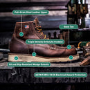 Danner 6" Bull Run Steel Toe Work Boots for Men - Black — 6
