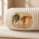 Cat Tunnel Bed with 40 Pcs Interactive Cat Toys, White — 2