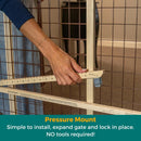 MYPET Wire Mesh Dog Gate: 29.5"-50" Wide, Pressure Mounted with No Tools;…