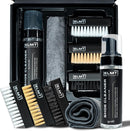 Blackline ELMT Shoe Cleaner Kit — Ideal Sneaker, Canvas, Mesh, Nubuck, Sheepskin, Leather, Suede Shoe Cleaner — US-Made, Safe, 10X Potent Shoe Cleaning Kit (8 oz Solution, 3 Brushes, Microfiber Towel) — 1