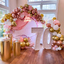 Pink Gold Balloons Set, 12 Inch Pink White Latex Balloons Pink Confetti Helium Balloons Pink and Metallic Gold Party Balloons for Bridal Baby Shower Wedding Girl Women Birthday Decorations — 3