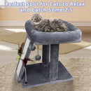 TWDEPART Cat Tree Tower with Cat Scratching Post for Indoor Cats, Activity Centre Climbing Tree with Scratching Board and Playful Toy Balls, Grey — 6