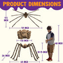 JOYIN 5ft Halloween Spider Outdoor Decorations, Scary Giant Large Spider Props for Halloween Outside Decor, Indoor Party Supplies and Yard Lawn Decoration, Brown — 5