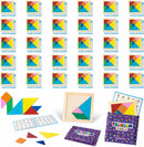 BONNYCO Tangram Puzzle Wooden Pack 30 Mini Games of Party Favors for Kids — 1