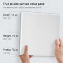 PHOENIX Professional Stretched Watercolor Canvas - 10x10 Inch/4 Pack, 100% Cotton Water Color Canvases for Painting, 8 Oz. / 260g White Blank Medium Texture Canvas for Water Based Paints | 10"x10" | Framed Canvas — 2