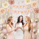 Boho Dusty Pink Birthday Decorations for Women Girls with Butterfly Sticker — 6