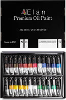 Elan Professional Oil Paint Set, 24 Vibrant Colors Tubes 1.7fl oz, Oil Paints for Canvas Painting, Art Paints for Adults & Artists | 24x1.7 Oz — 1