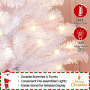 Yaheetech 6ft Pre-lit Christmas Tree with 300 Warm White Lights, White — 5