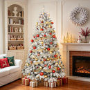 Maylaviu 6ft Pre-lit Christmas Tree, Flocked Christmas Tree with 350 UL Lights & Pine Cones & 888 Tips, Snow Frosted Artificial Christmas Tree Prelit, Auto Hinged Spruce Xmas Tree for Holiday Decor — 2