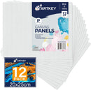 Artkey Canvas Boards for Painting 8x10 Inch 12 Pack, 10 oz Primed 100% Cotton White Blank Canvases for Painting, Art Supplies Paint Canvas Panels for Acrylic Oil Watercolor Tempera Paints | 12-Pack | 8"x10" — 1