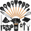 Astercook 39 PCS Kitchen Utensils Set, Silicone Cooking Utensil Sets with Wooden Handle, 446°F Heat Resistant Food… — 1
