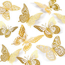 SAOROPEB 3D Butterfly Wall Decor 48 Pcs Gold Butterfly Birthday Decorations | 48 Pcs, Gold — 1