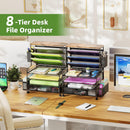 Ekisemio 8 Tier Desk File Organizer with Sliding Drawer, Desktop Organizers and Accessories, Letter Size File Organizer for Desk, Black — 4