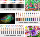PRINA 81 Drawing Set Sketching Kit, Pro Sketch Pencils Art Supplies with Rainbow, Colored, Graphite, Watercolor, Metallic, Charcoal Pencil, Sketchbook, Coloring Book, Gift Case for Artists Adults Kids — 4