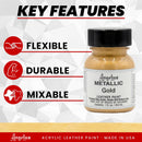 Angelus Metallic Leather Paint, 1 oz., Gold — 2