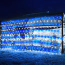weillsnow 198 LED 9.8ft x 6.6ft Christmas Net Lights, Connectable 8 Lighting Twinkle Modes Mesh Lights for Christmas Outdoor Patio Garden Bush Fence Decorations (Blue & White) — 1