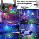Party Lights, DJ Disco Light Disco Ball Light Sound Activated Strobe Stage Lights for Parties Birthday Christmas Gift Wedding Karaoke Bar Club Pub Dance Home Living Room Halloween Decorations | Black — 2
