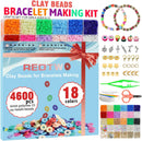 Redtwo 5100 Clay Beads Bracelet Making Kit, Flat Preppy Beads for Friendship Jewelry Making,Polymer Heishi Beads… — 2